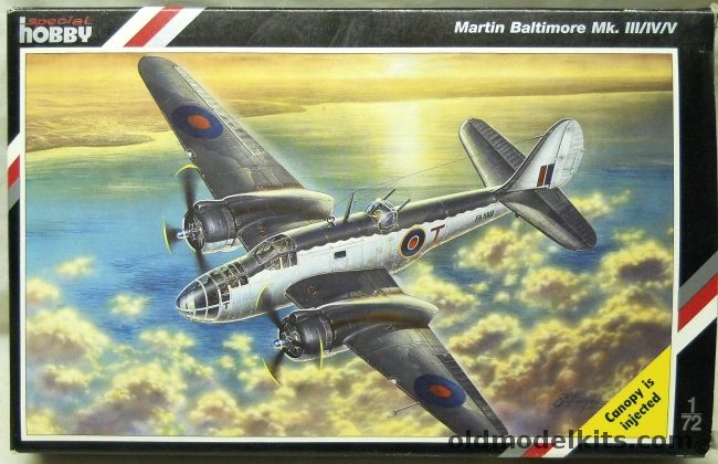 Special Hobby 1/72 Martin Baltimore Mk.III/IV/V - British Test Machine Baltimore III USA 1942 / Baltimore IV RAF Coastal Command 13th Squ Free Greece Gambut 1943 / Baltimore V 132 Grouppo 1st  Stormo November 1944 Italian Air Force, 72028 plastic model kit